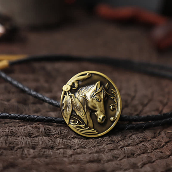 Horse Head Relief Bolo Tie - image 6
