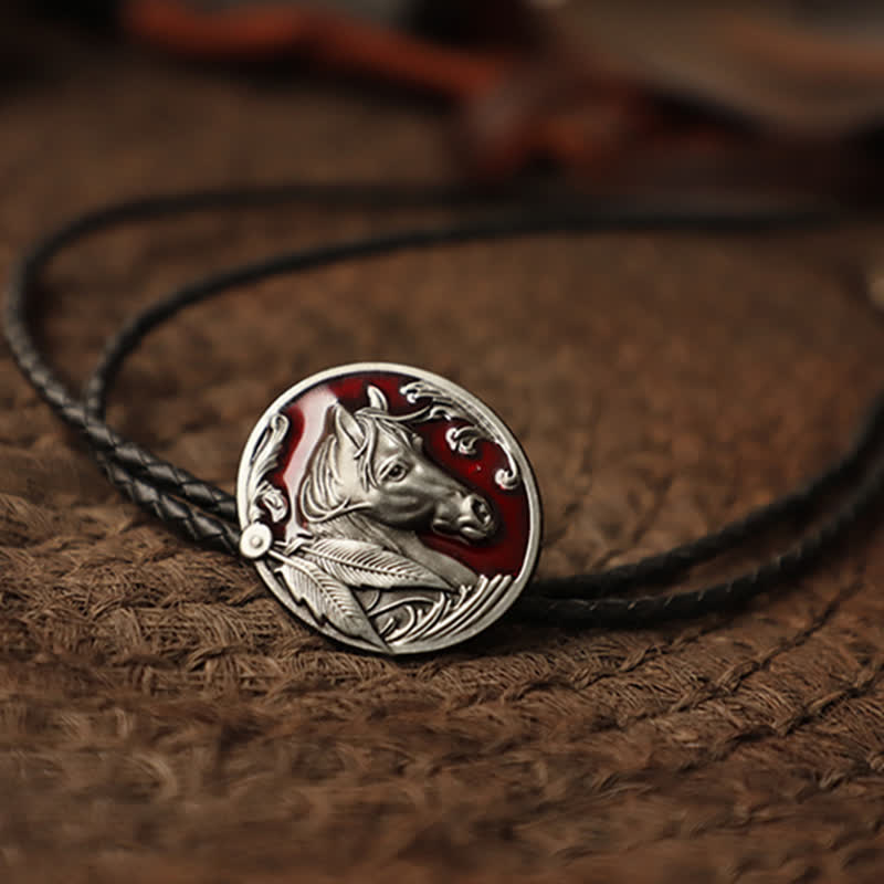 Horse Head Relief Bolo Tie - image 2