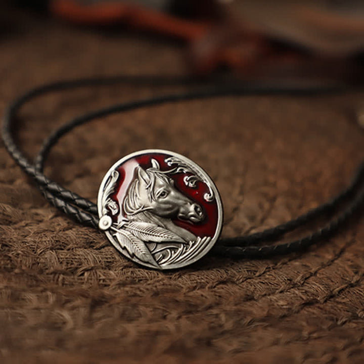 Horse Head Relief Bolo Tie - image 2