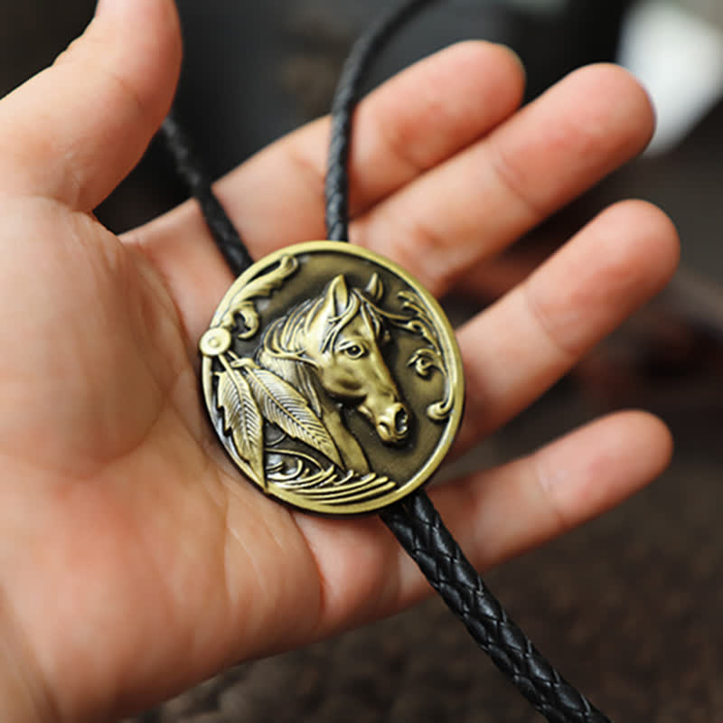 Horse Head Relief Bolo Tie - image 7