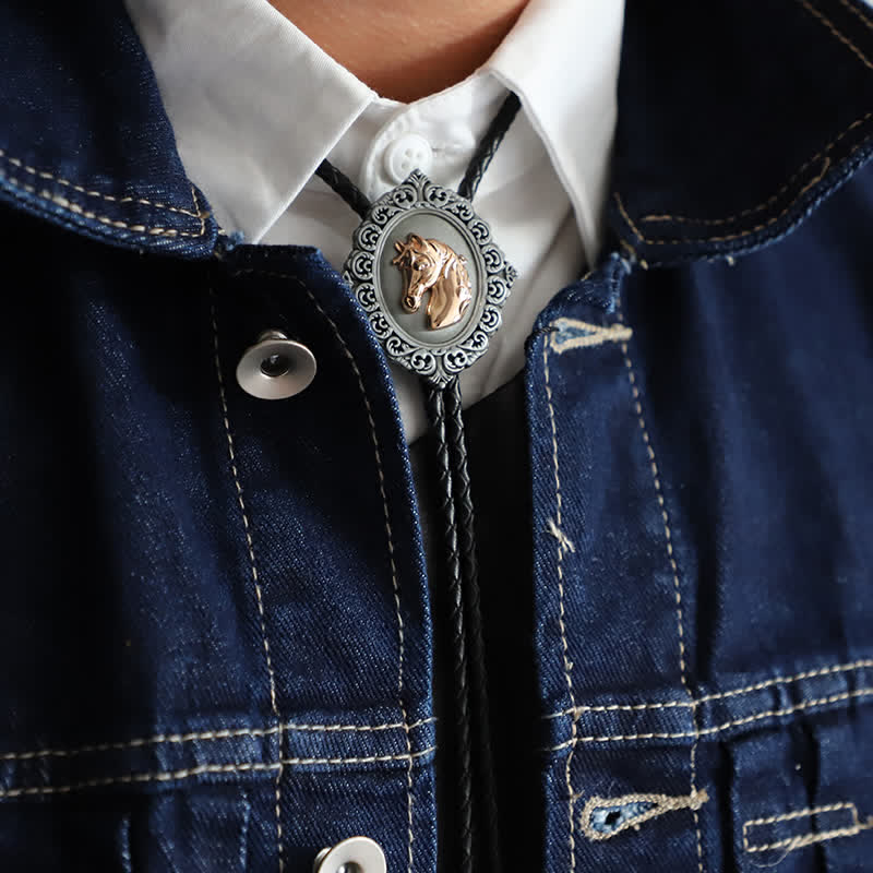 Western Trend Rodeo Horse Head Bolo Tie - PU Leather - image 0