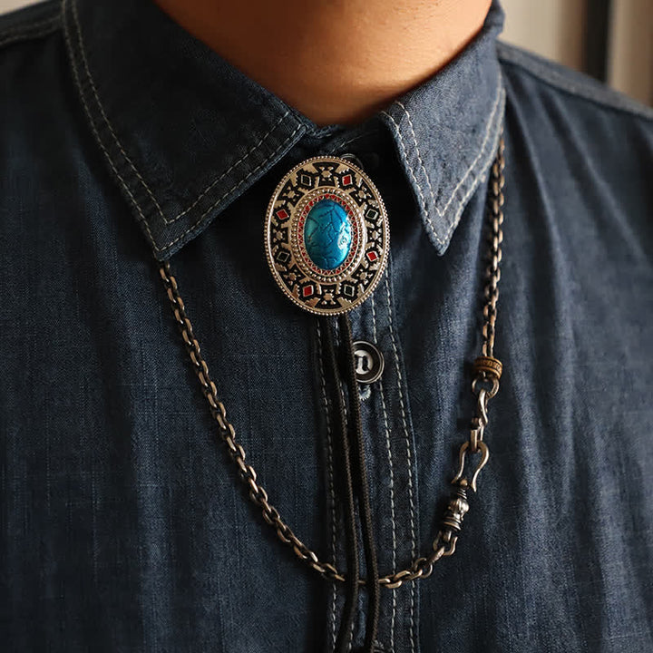 Classic Native Indian Totem Bolo Tie - Indian Totem - image 0
