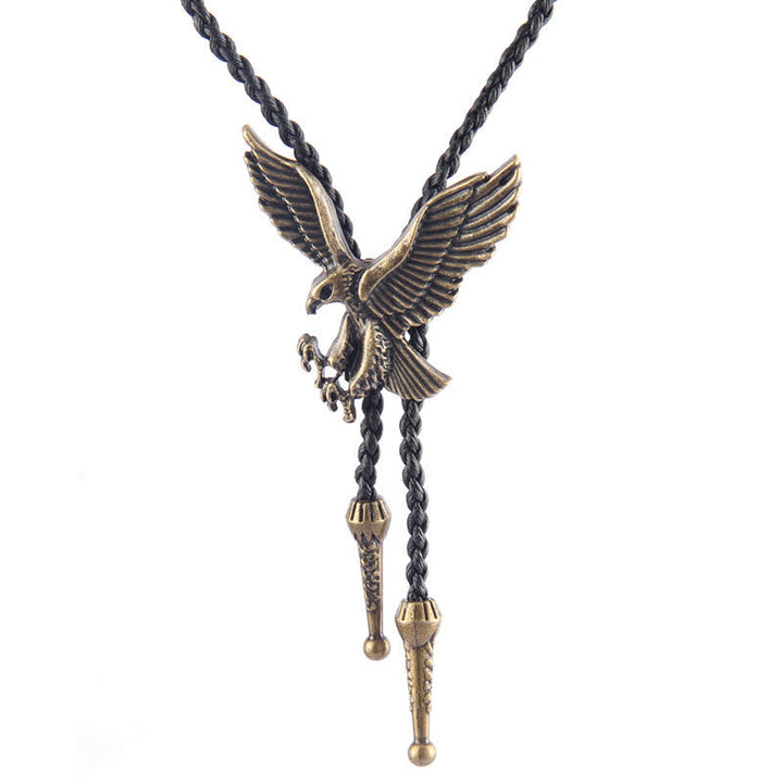 Flying Eagle Animal Western Bolo Tie - Flying Eagle - Antique Gold - image 3