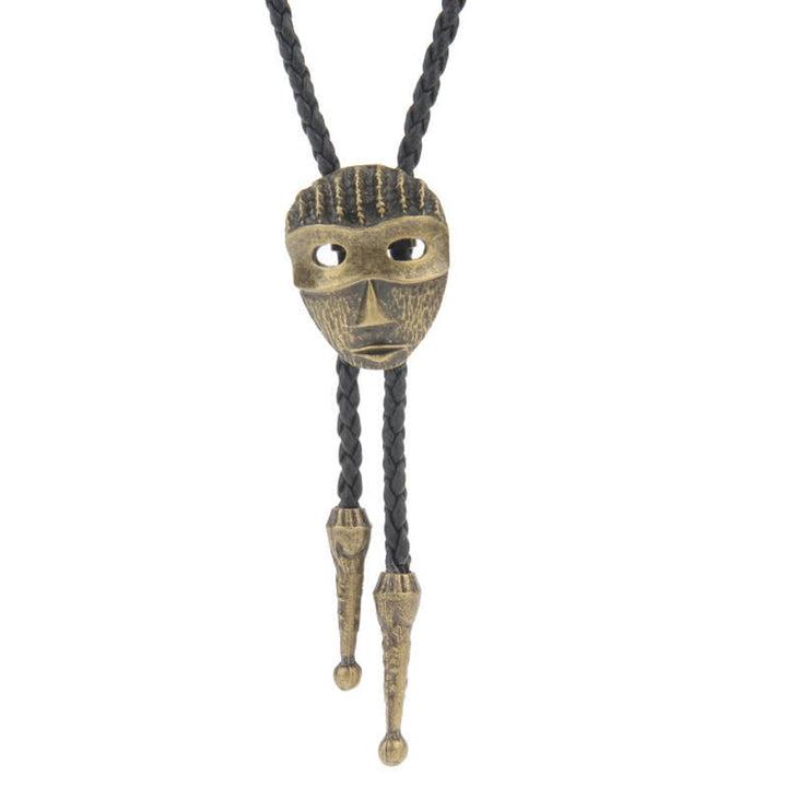 Flying Eagle Animal Western Bolo Tie - Mask - Antique Gold - image 12