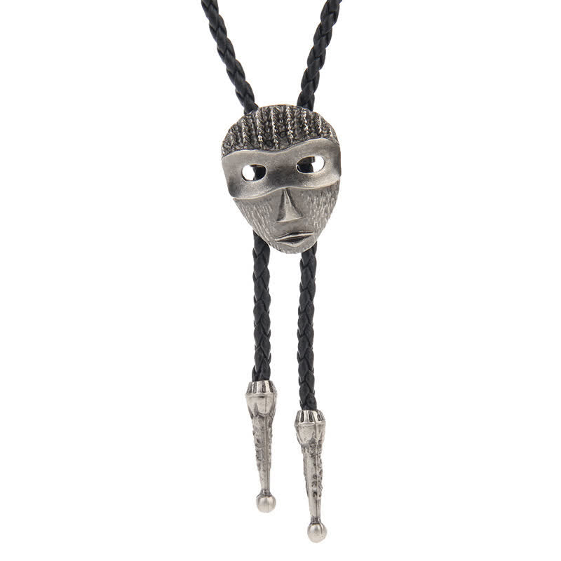 Flying Eagle Animal Western Bolo Tie - Mask - Antique Silver - image 11