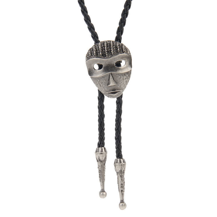 Flying Eagle Animal Western Bolo Tie - Mask - Antique Silver - image 11