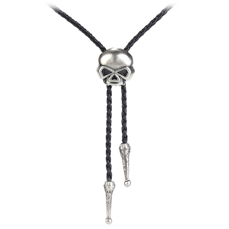 Flying Eagle Animal Western Bolo Tie - Skull - Antique Silver - image 17