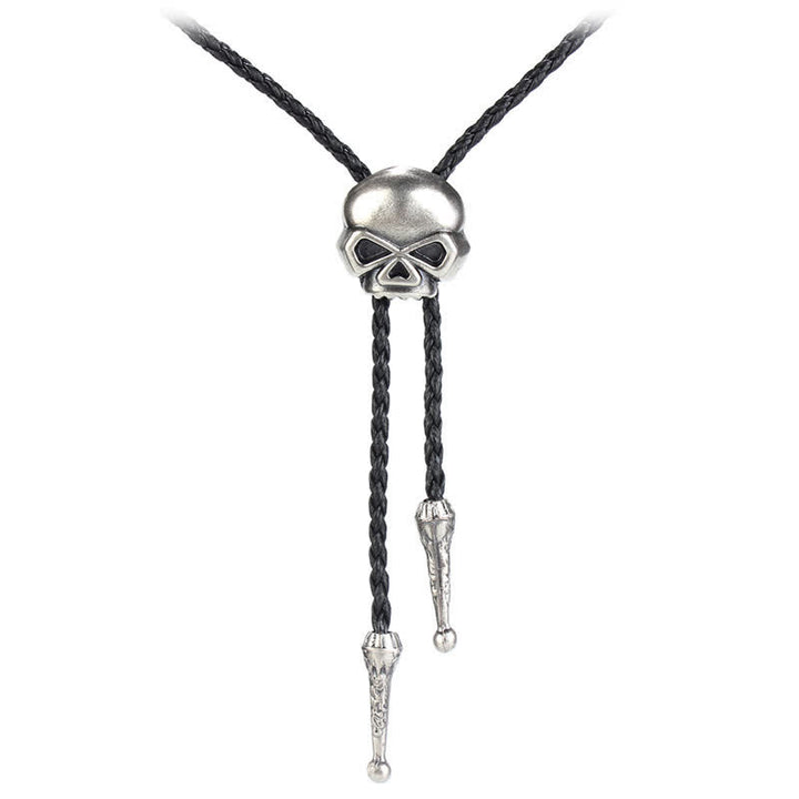 Flying Eagle Animal Western Bolo Tie - Skull - Antique Silver - image 17