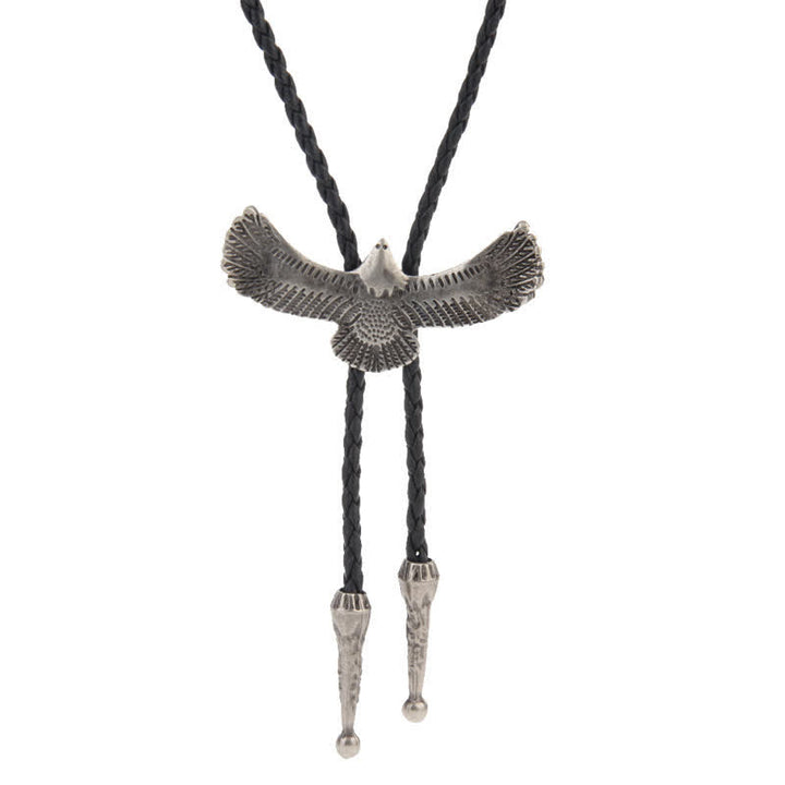 Flying Eagle Animal Western Bolo Tie - Eagle - Antique Silver - image 19