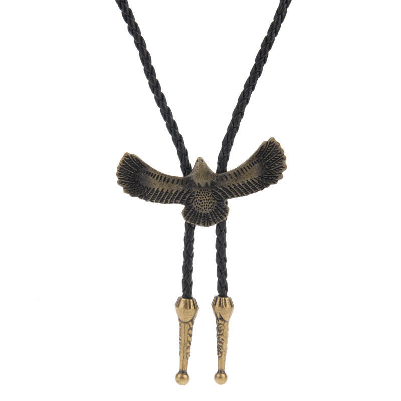 Flying Eagle Animal Western Bolo Tie - Eagle - Antique Gold - image 20