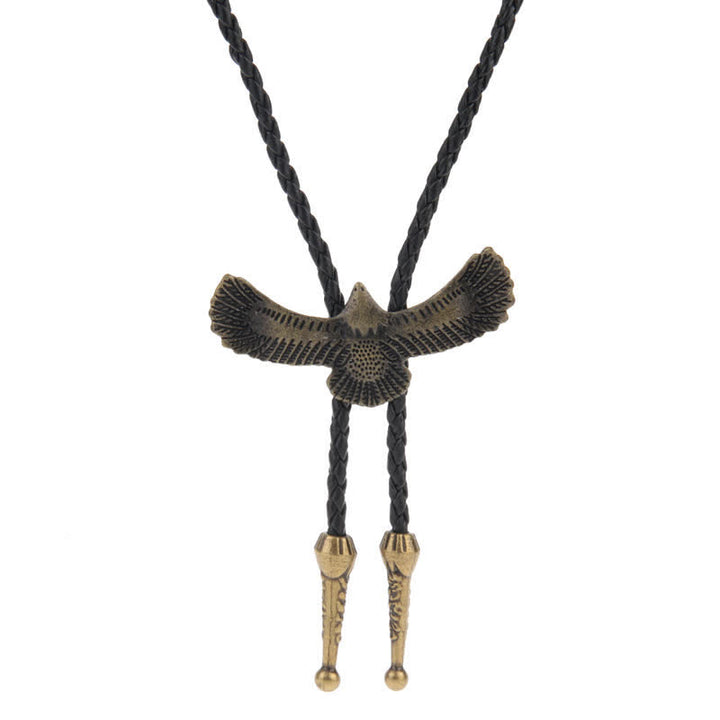 Flying Eagle Animal Western Bolo Tie - Eagle - Antique Gold - image 20