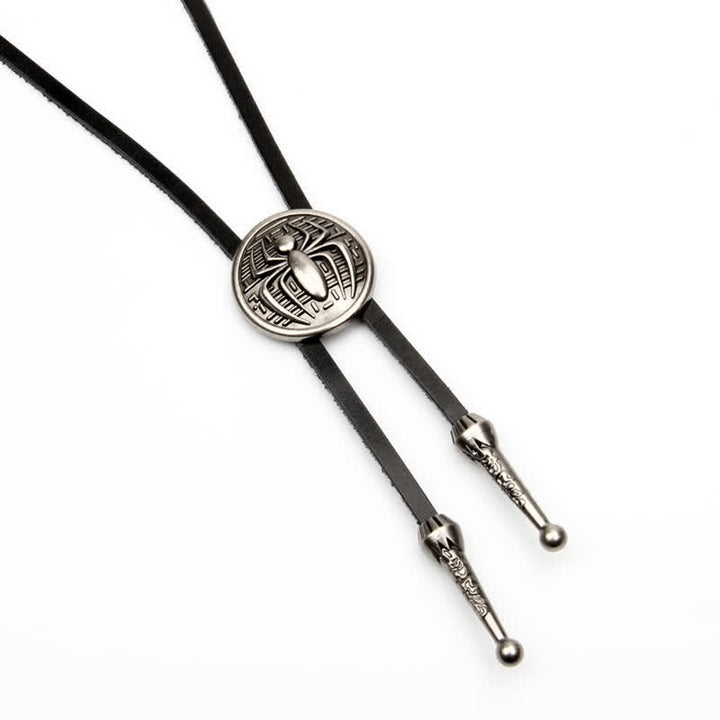 Spider Round Pendant Cowboy Bolo Tie - image 4