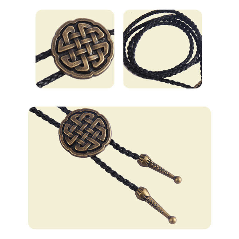 Viking Celtic Knot Round Pendant Bolo Tie - image 7