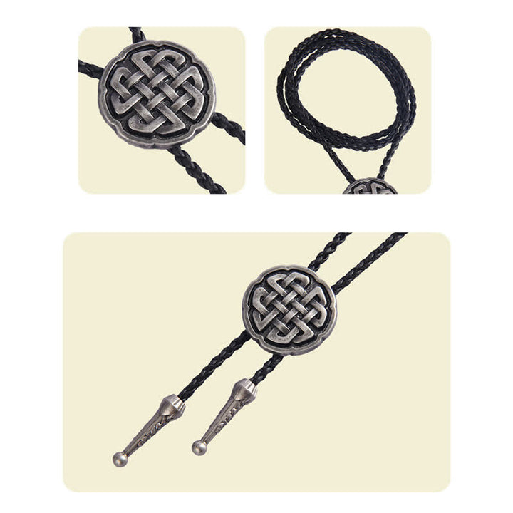 Viking Celtic Knot Round Pendant Bolo Tie - image 2