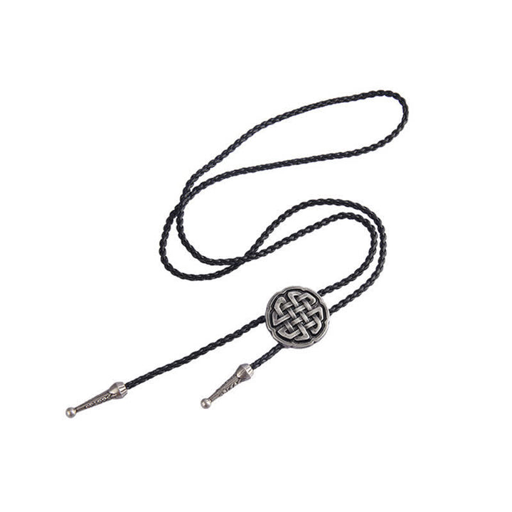 Viking Celtic Knot Round Pendant Bolo Tie - image 3