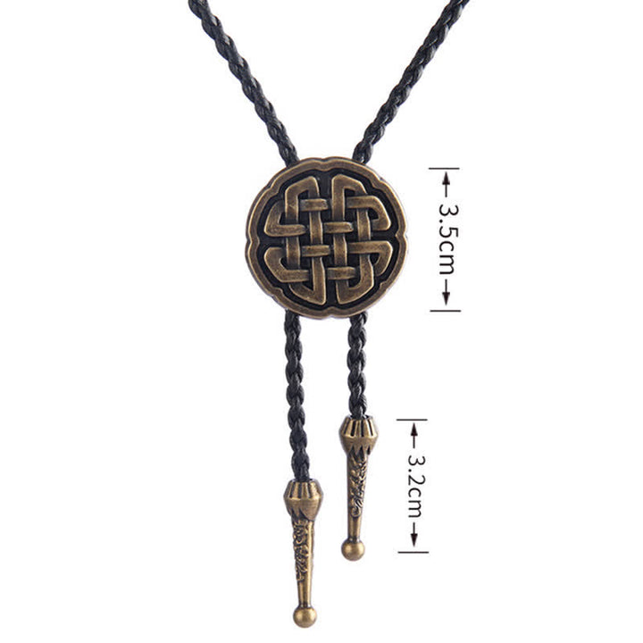 Viking Celtic Knot Round Pendant Bolo Tie - image 10