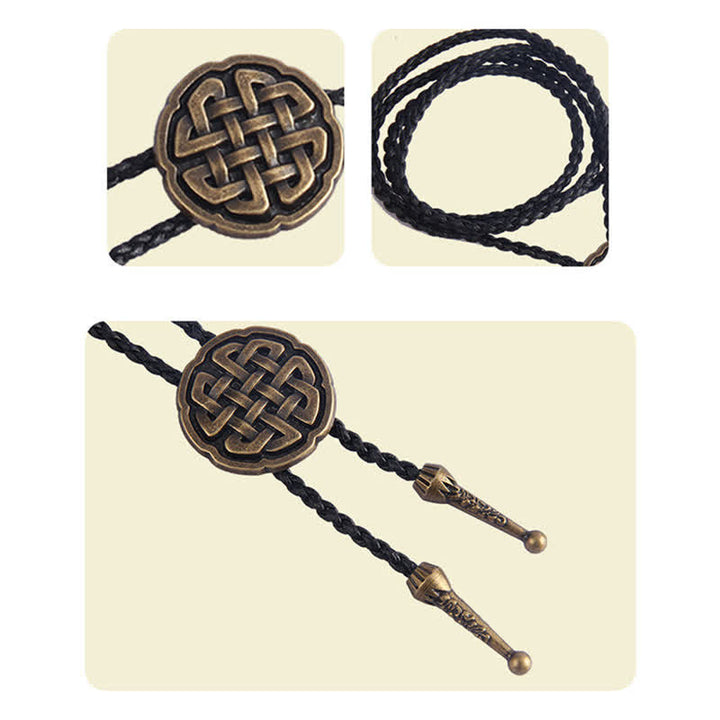 Viking Celtic Knot Round Pendant Bolo Tie - image 7