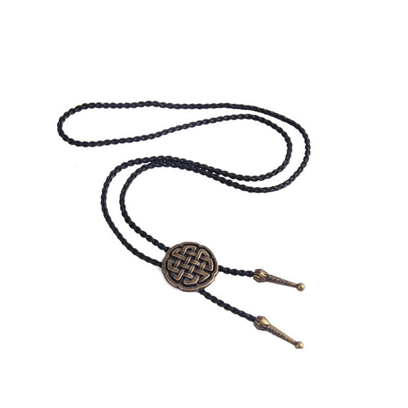Viking Celtic Knot Round Pendant Bolo Tie - image 8
