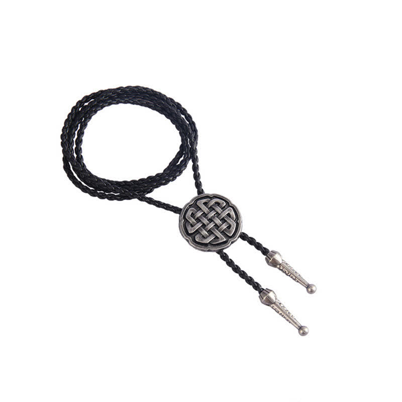 Viking Celtic Knot Round Pendant Bolo Tie - image 1