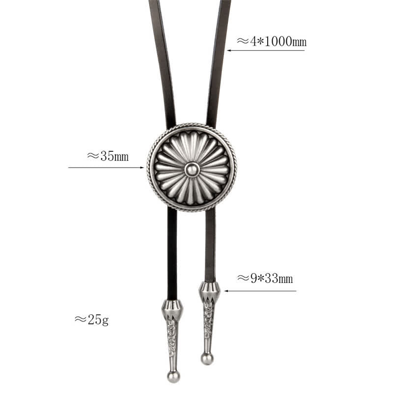 Round Concho Sweater Chain Bolo Tie - image 5