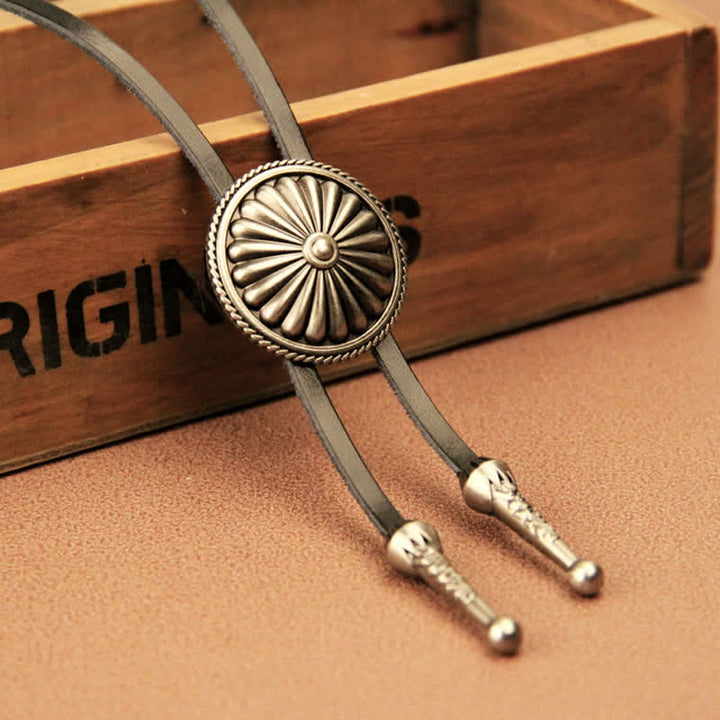 Round Concho Sweater Chain Bolo Tie - image 1