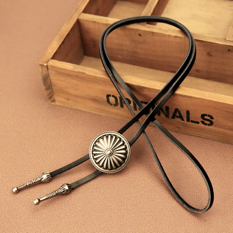 Round Concho Sweater Chain Bolo Tie - image 2