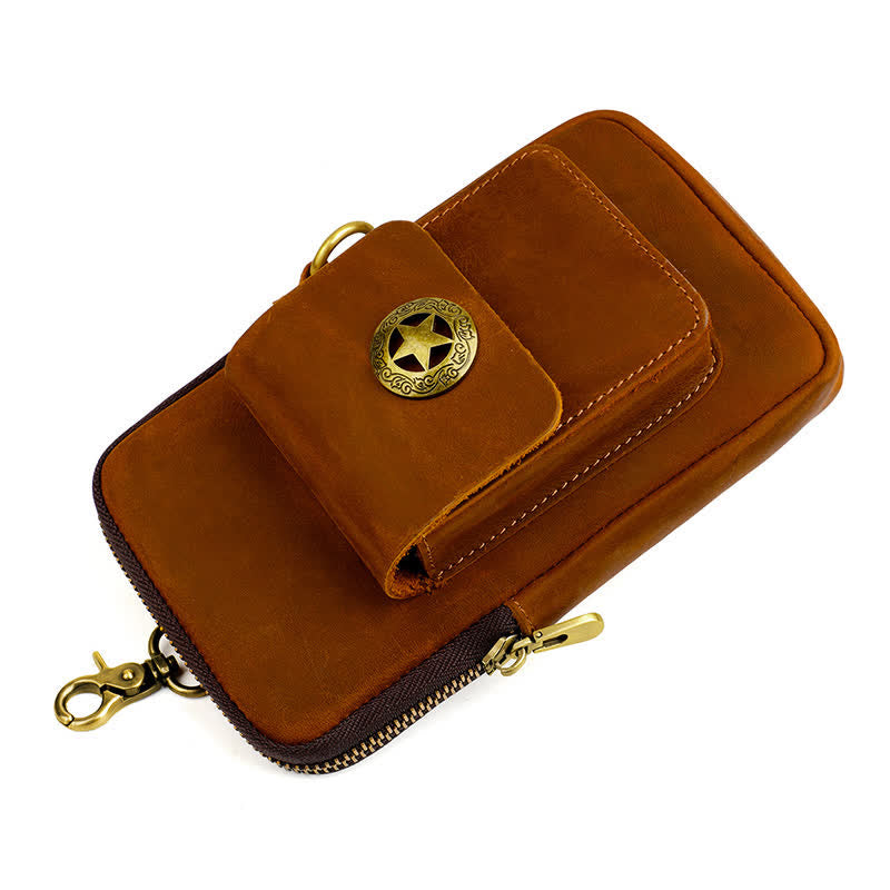 Travel Cell Phone Cigarette Case Leather Belt Bag - image 5