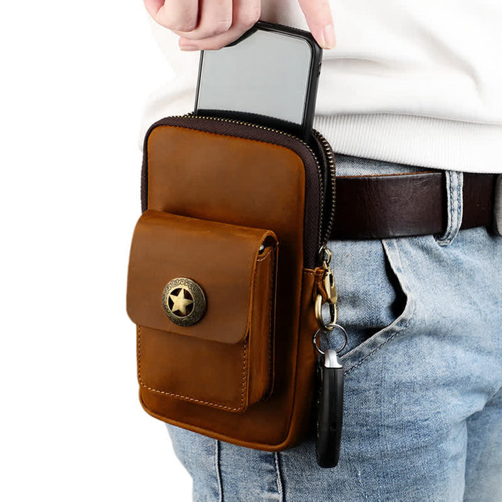 Travel Cell Phone Cigarette Case Leather Belt Bag - image 3