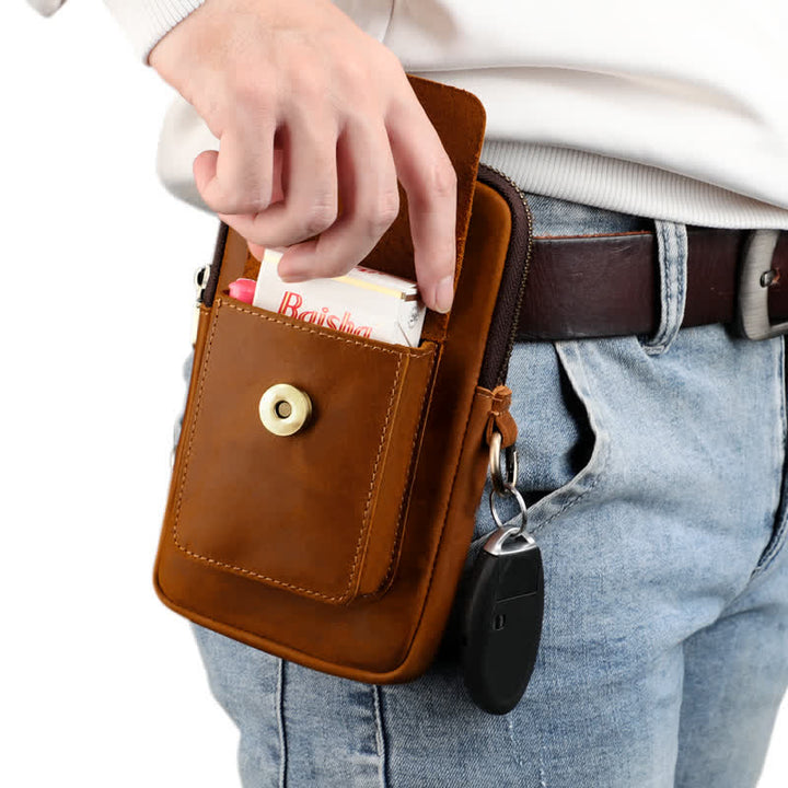 Travel Cell Phone Cigarette Case Leather Belt Bag - image 2
