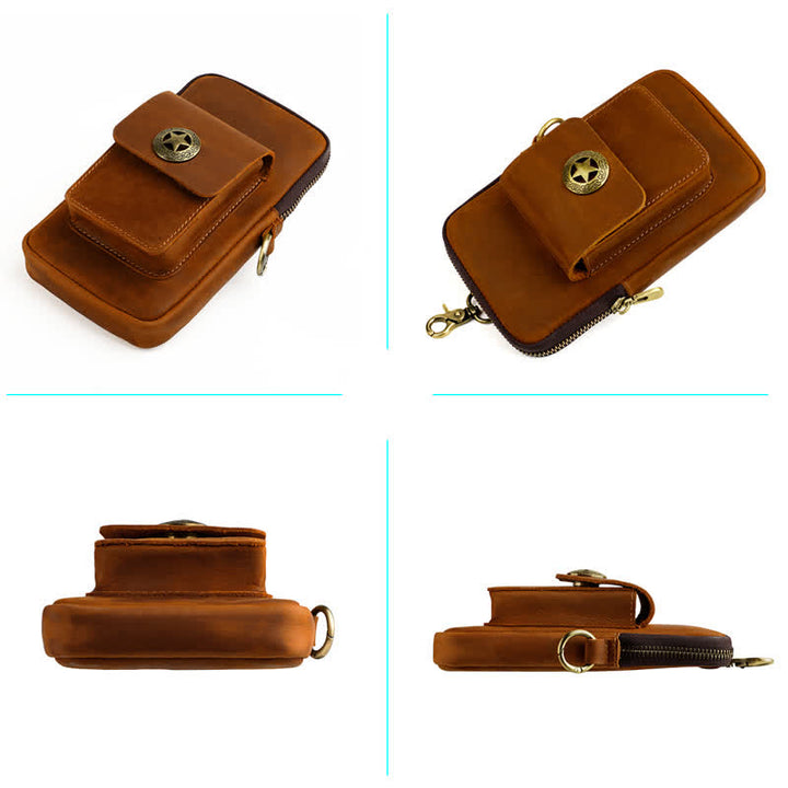 Travel Cell Phone Cigarette Case Leather Belt Bag - image 4