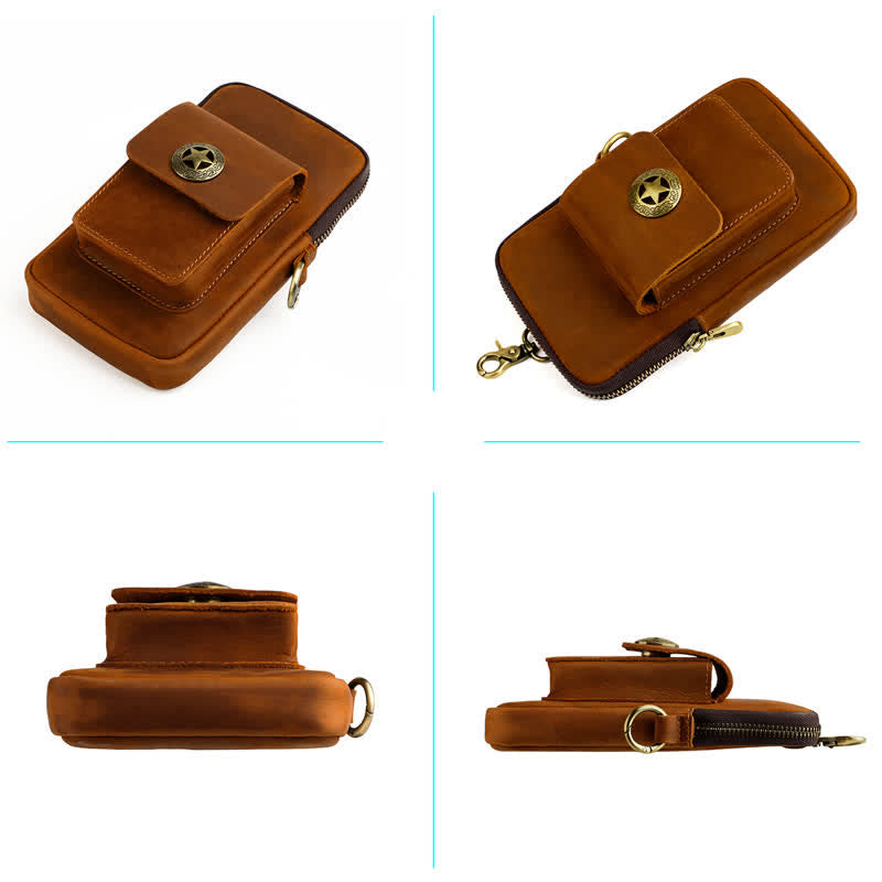 Travel Cell Phone Cigarette Case Leather Belt Bag - image 4