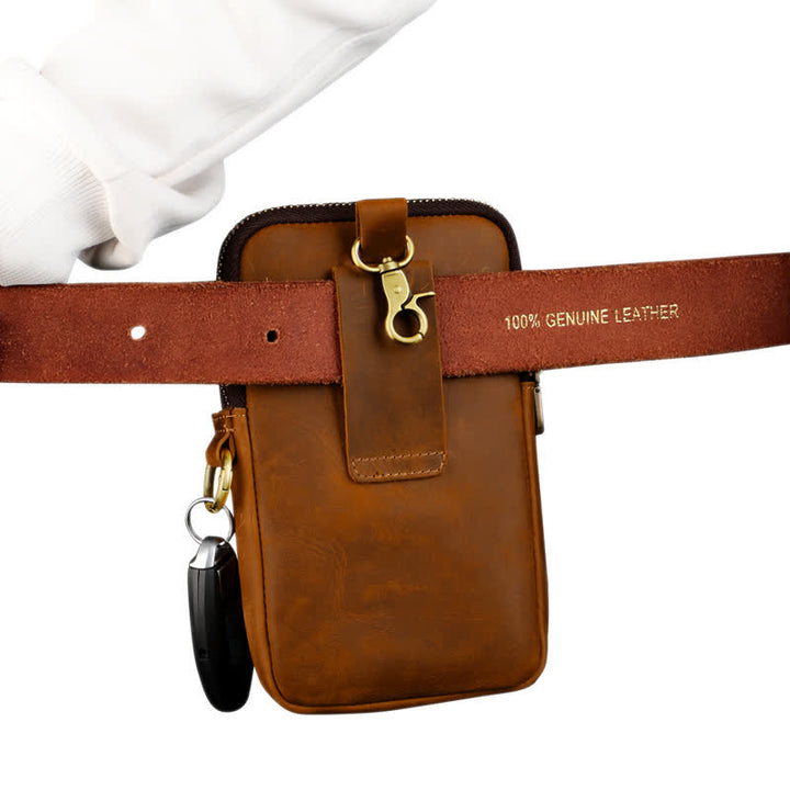 Travel Cell Phone Cigarette Case Leather Belt Bag - image 7