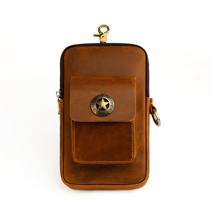 Travel Cell Phone Cigarette Case Leather Belt Bag - image 1