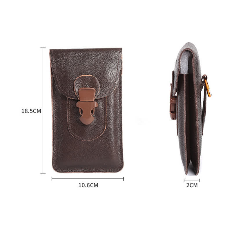 Release Buckle Cellphone Carrying Leather Belt Bag - image 6