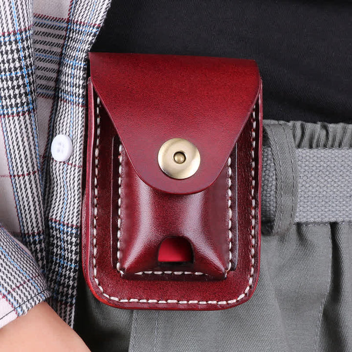 Mini Portable Cigarette Case Leather Belt Bag - image 0
