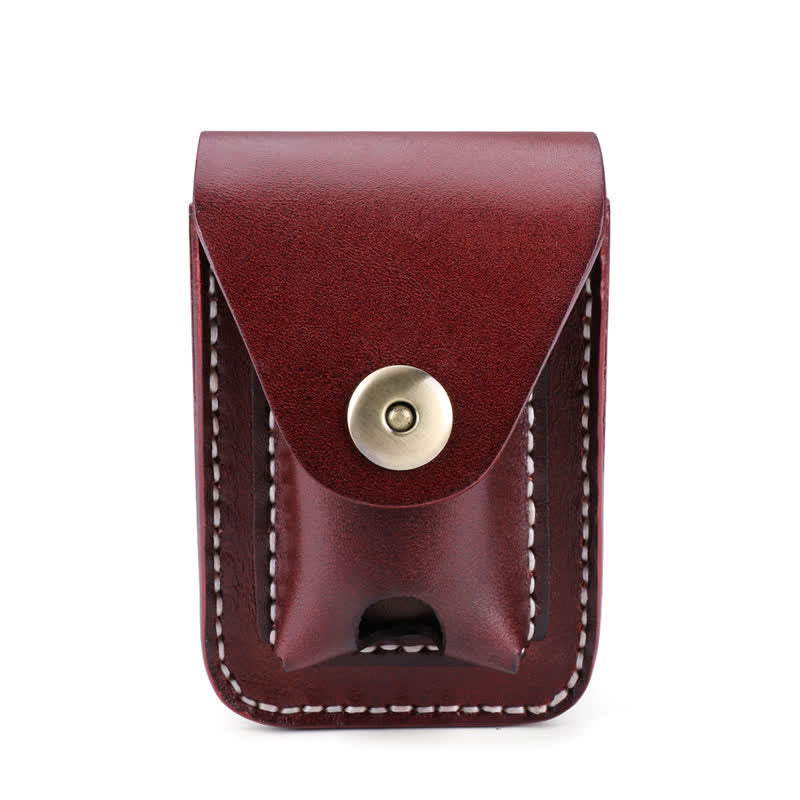 Mini Portable Cigarette Case Leather Belt Bag - Brown - image 1