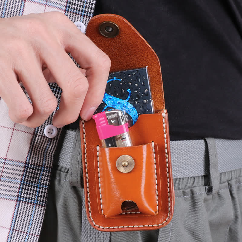 Mini Portable Cigarette Case Leather Belt Bag - image 12
