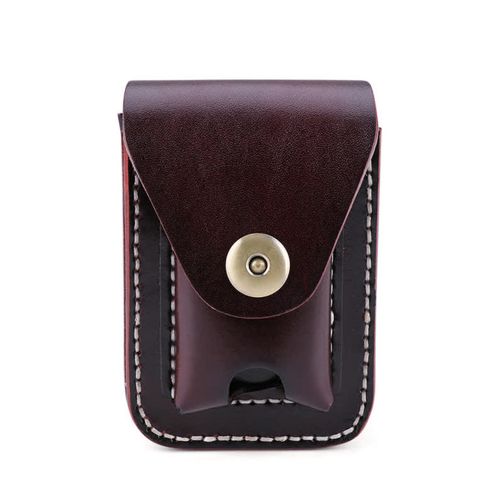 Mini Portable Cigarette Case Leather Belt Bag - Coffee - image 14