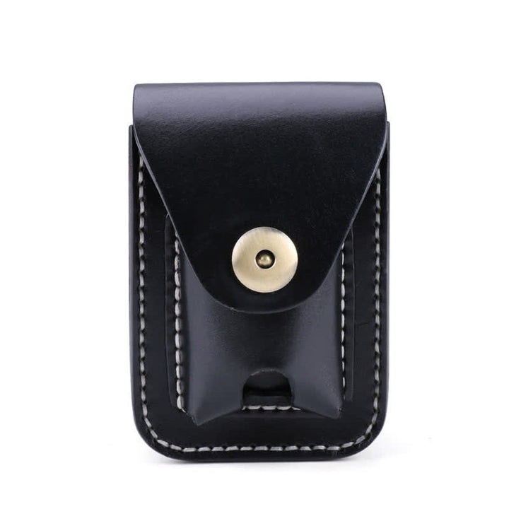 Mini Portable Cigarette Case Leather Belt Bag - Black - image 5