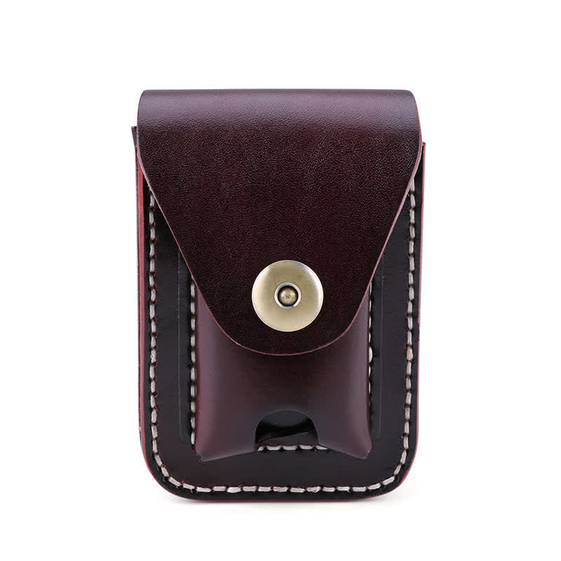 Mini Portable Cigarette Case Leather Belt Bag - Coffee - image 14
