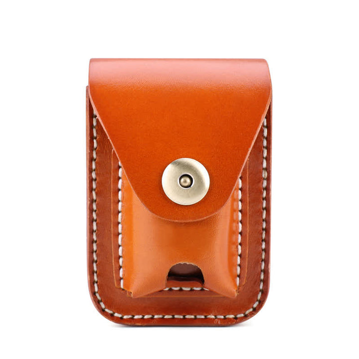 Mini Portable Cigarette Case Leather Belt Bag - Orange - image 11