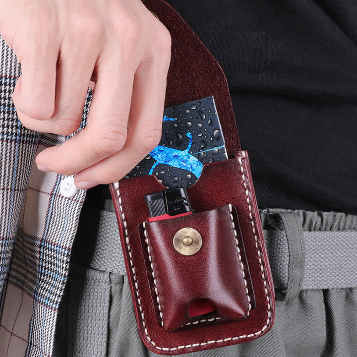 Mini Portable Cigarette Case Leather Belt Bag - image 4