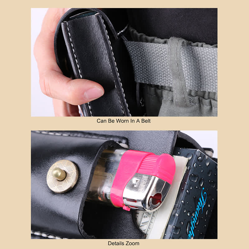 Mini Portable Cigarette Case Leather Belt Bag - image 8