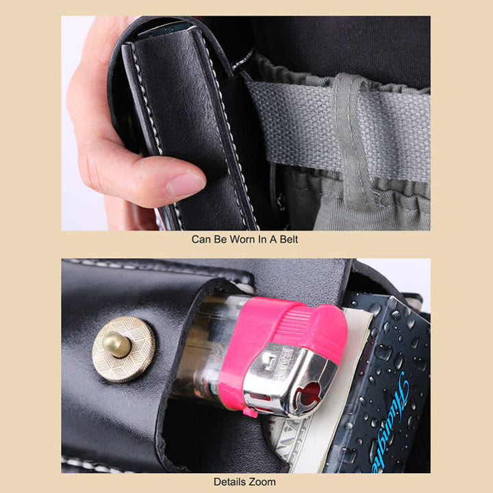 Mini Portable Cigarette Case Leather Belt Bag - image 8