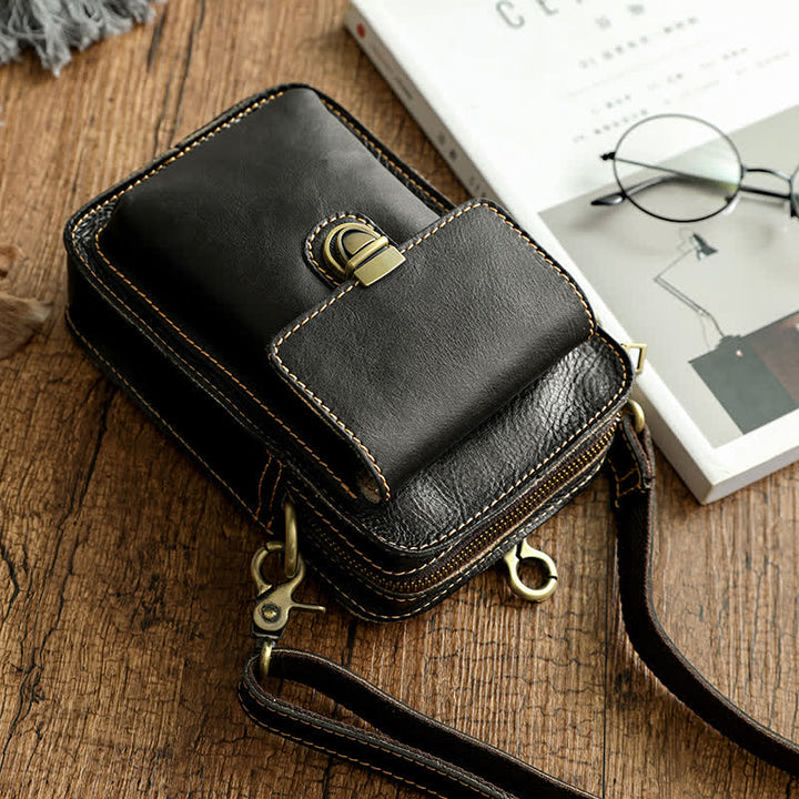 Vintage Vegetable Tanned Crossbody Leather Belt Bag - image 10