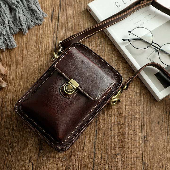 Vintage Vegetable Tanned Crossbody Leather Belt Bag - image 0