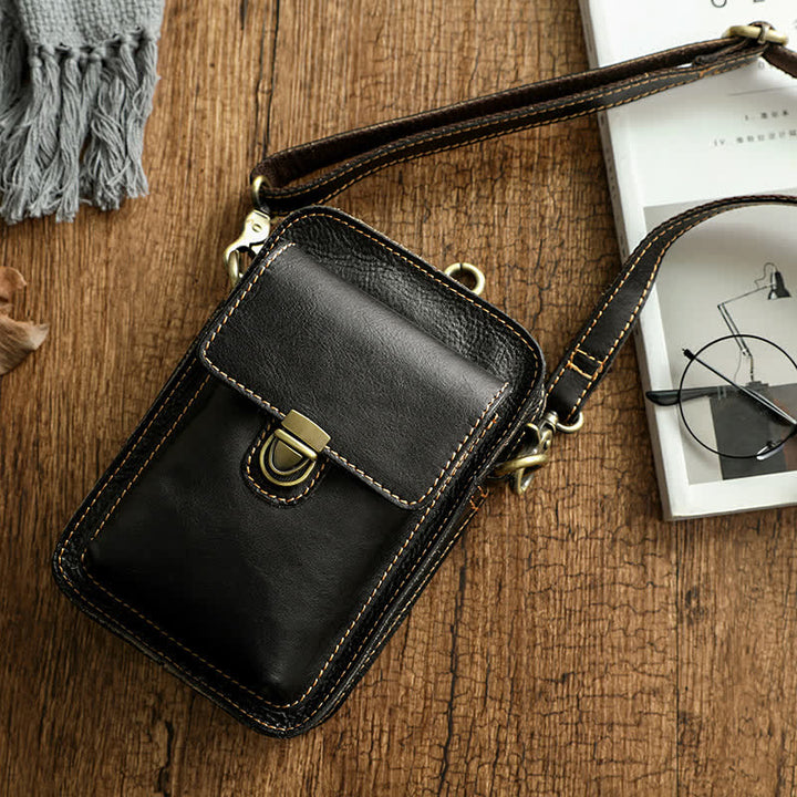 Vintage Vegetable Tanned Crossbody Leather Belt Bag - image 11