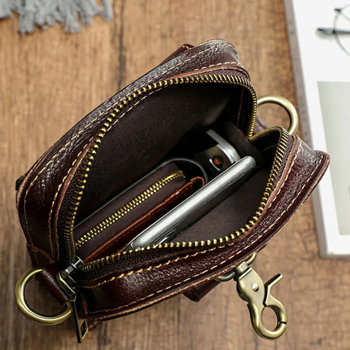 Vintage Vegetable Tanned Crossbody Leather Belt Bag - image 7