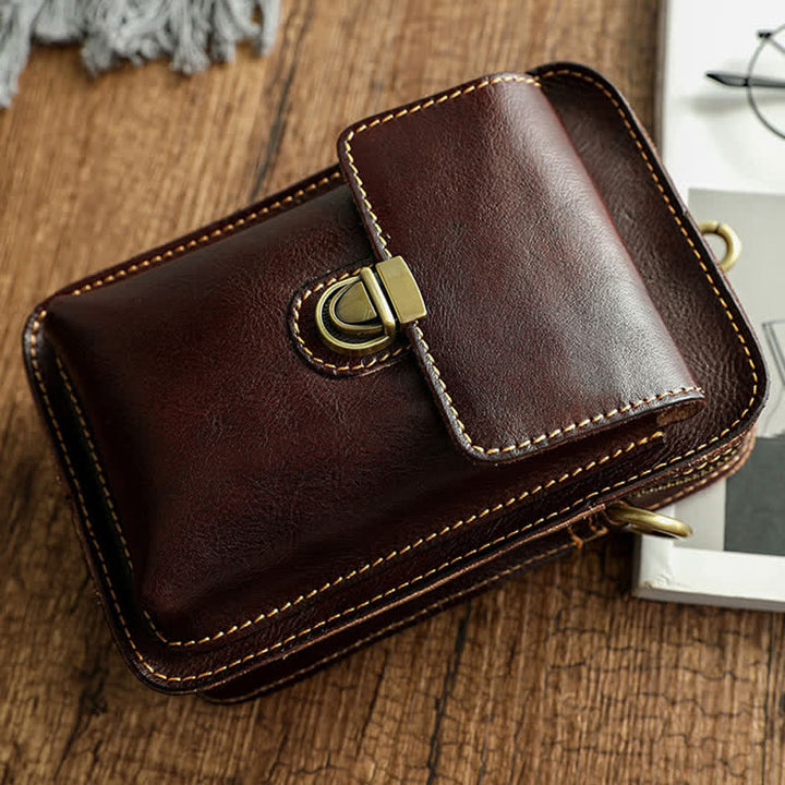 Vintage Vegetable Tanned Crossbody Leather Belt Bag - image 4