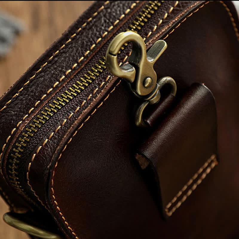 Vintage Vegetable Tanned Crossbody Leather Belt Bag - image 8
